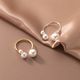 Bague en perles d'eau douce triple ajustable - 80 percento