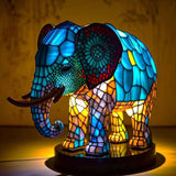 Rajah | Lampada magica a forma di elefante in vetro colorato
