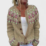Lianne - Cardigan a maglia larga a fantasia chic