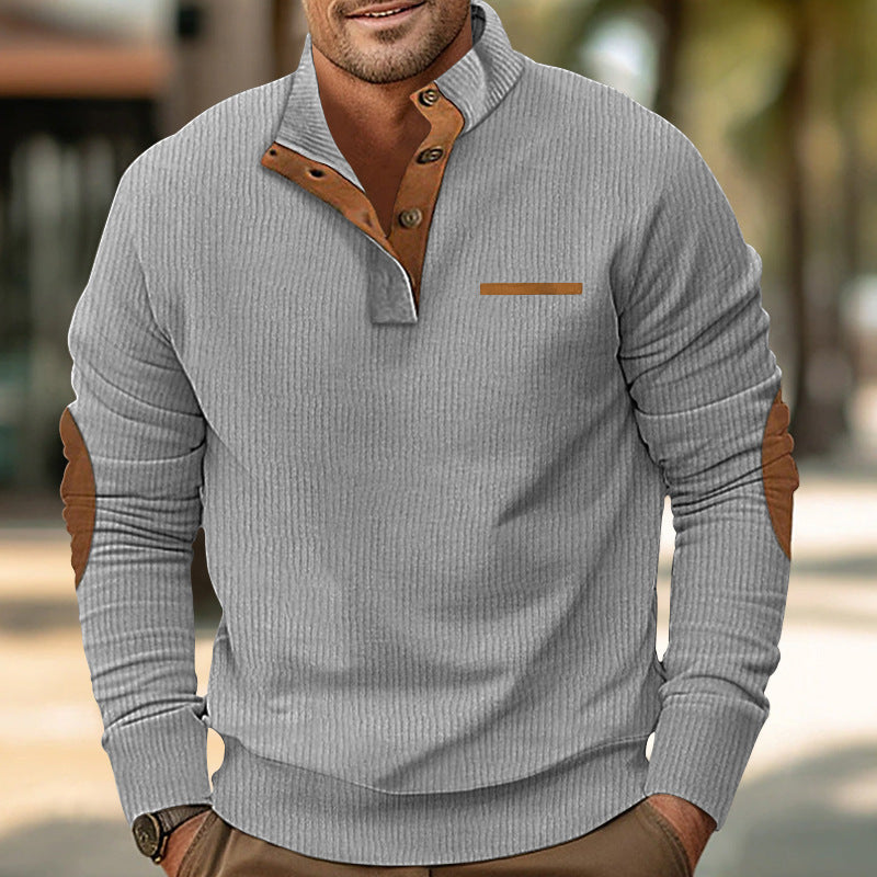 Davenport –  Pullover a mezze bottoni con tasca