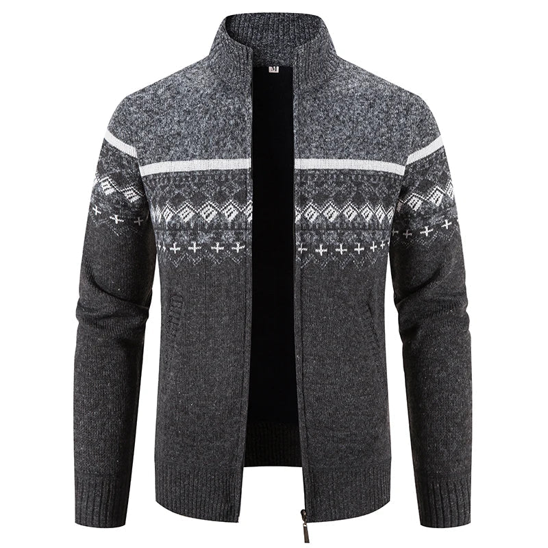 Howard – Cardigan Zip in Maglia Nordic