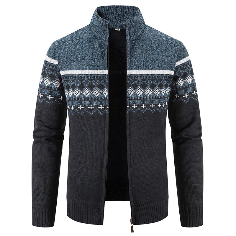 Howard – Cardigan Zip in Maglia Nordic