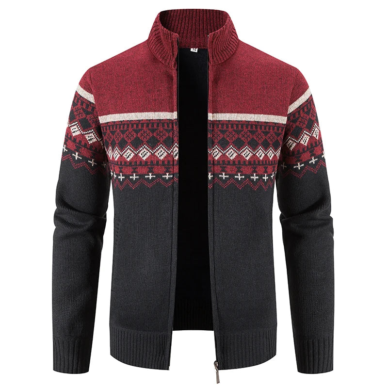 Howard – Cardigan Zip in Maglia Nordic