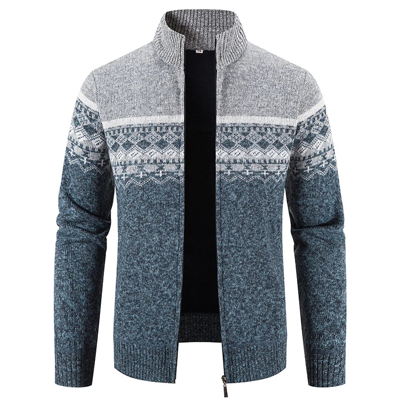Howard – Cardigan Zip in Maglia Nordic