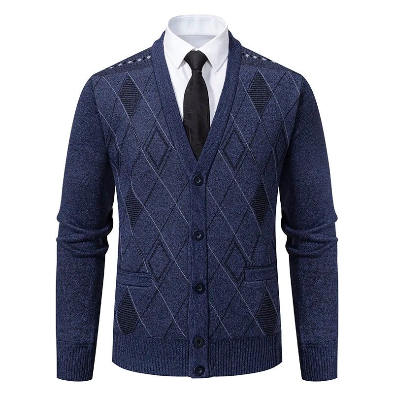 Preston – Cardigan con motivo a rombi