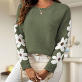 Silke - Maglione morbido a maglia con design floreale