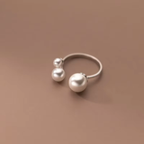 Bague en perles d'eau douce triple ajustable - 80 percento