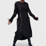 Mana - Felpa con cappuccio e zip lunga in tessuto leggero e traspirante