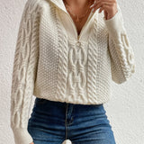 Harlow – Maglione a Treccia con Collo Zip