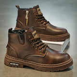 Ambrose - Stivali Casual Eleganti Con Lacci E Zip Robusti