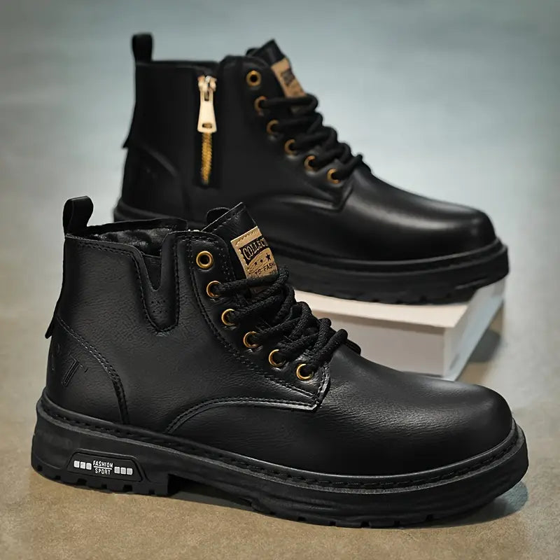 Ambrose - Stivali Casual Eleganti Con Lacci E Zip Robusti
