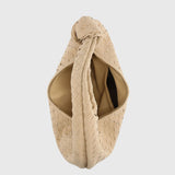 Celeste | Borsa Media Suede Intrecciata con Nodo