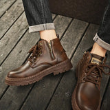 Ambrose - Stivali Casual Eleganti Con Lacci E Zip Robusti