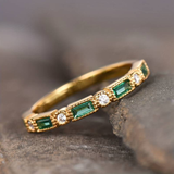 Alex - Anello in Oro con Zirconio Verde