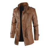 Giacca da Biker Elegante in Pelle Lunga