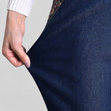 Elisa - Jeans da donna con tasche laterali e vita elastica